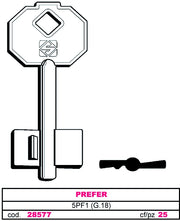 Silca CHIAVE A DOPPIA MAPPA 5PF1 (G. VAS 5) PREFER 5.00 pz