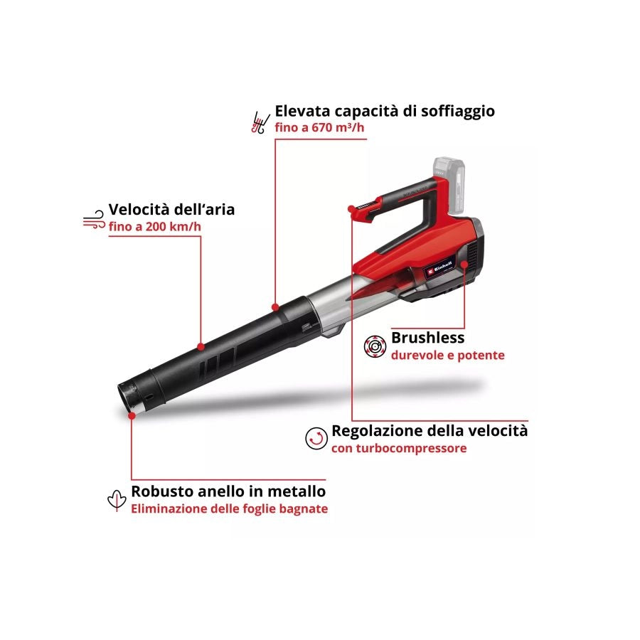 SOFFIATORE A BATTERIA EINHELL GP-LB 18/200 LI E-SOLO 18V BATERIA ESCLUSA