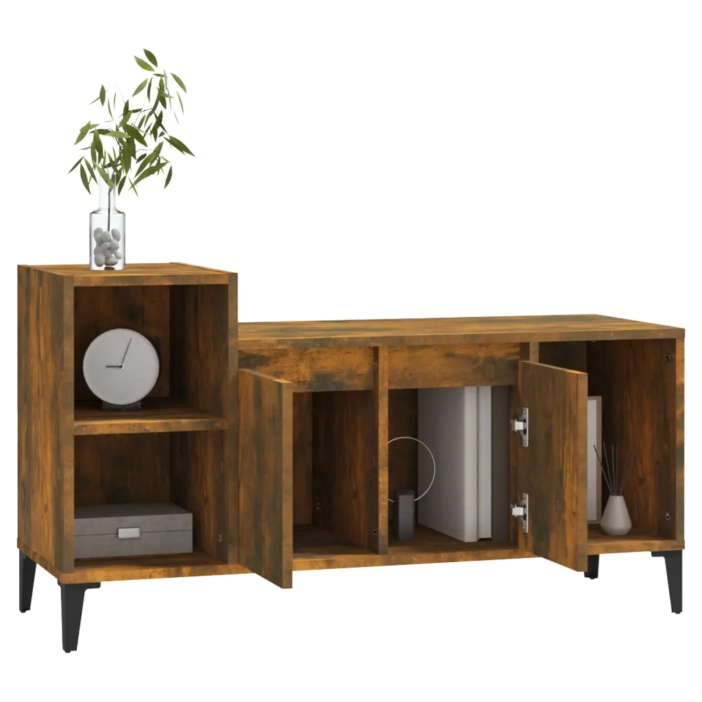 Mobile TV Rovere Fumo 100x35x55 cm in Legno Multistrato 821185