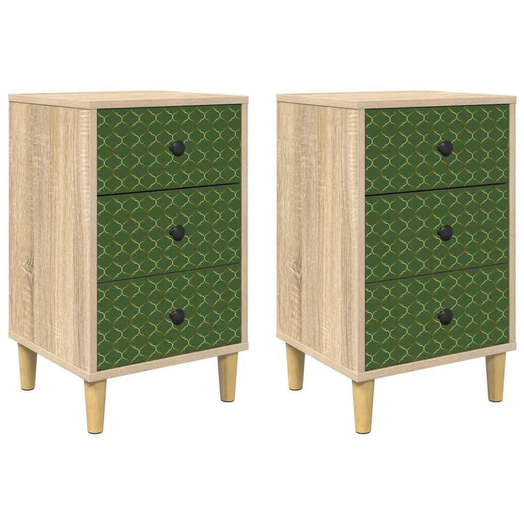 Armadio da Notte GELEEN 2 pz Rovere Sonoma 36 x 33 x 60 cm 8007274