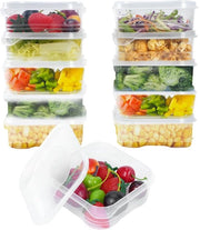 Set di 10 contenitori alimentari, contenitori da pasto riutilizzabili, contenitori da asporto con coperchi, scatole da 350 ml per forno a microonde e congelatore per la cucina