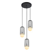 Lampadario Italux Matty moderno 3 luci E27 nero/bianco
