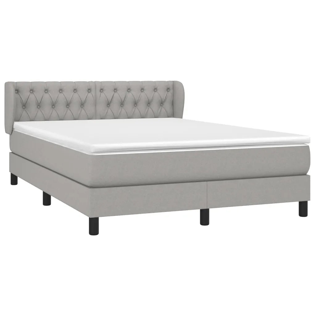 Giroletto a Molle con Materasso Grigio Chiaro 140x190cm Tessutocod mxl 121939