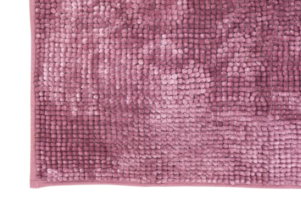 Tappeto Shaggy Bagno E Cucina Retro Antiscivolo In Microfibra Perla Rosa Antico - 60x120 - Rosa