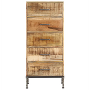 Cassettiera 45x35x106 cm in Legno Massello di Mango 247806