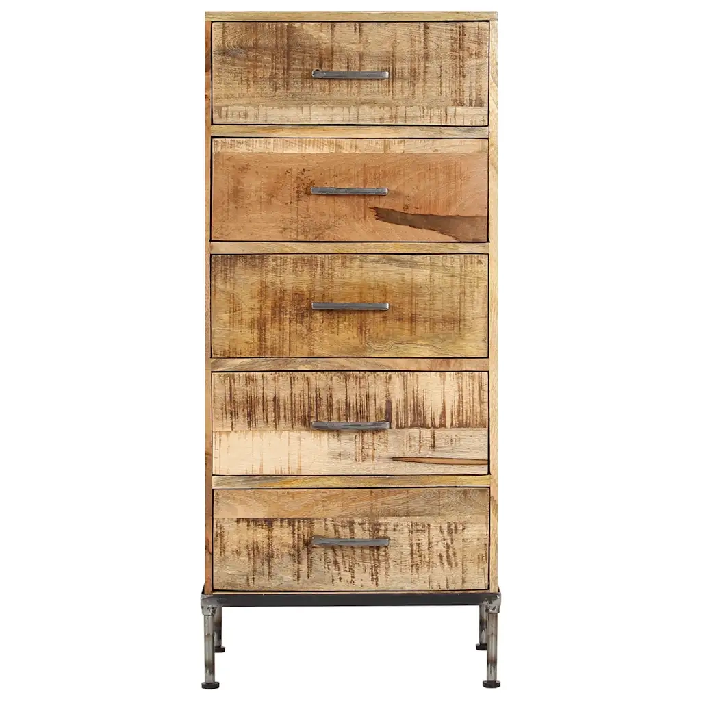 Cassettiera 45x35x106 cm in Legno Massello di Mango 247806
