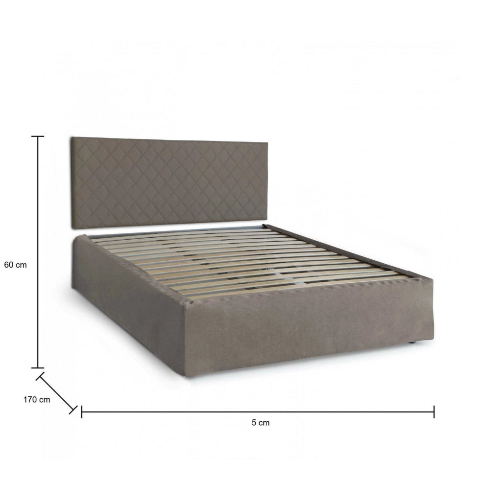 Letto Matrimoniale Alfredo, Letto Matrimoniale Sfoderabile Made in Italy, Grigio