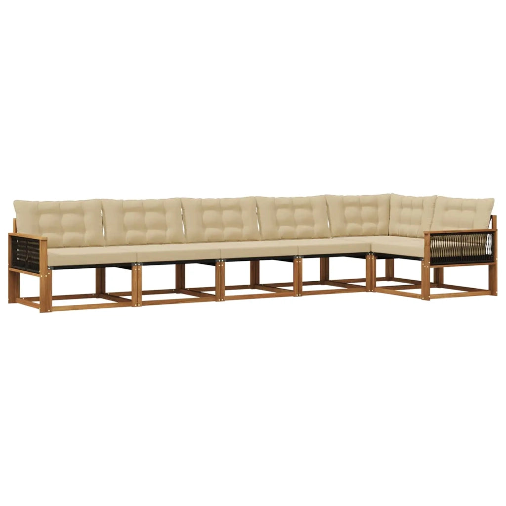 Set di divani da esterno 6 pz Naturale e Beige 3381457