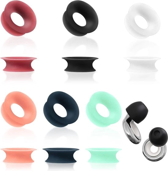 12 Pacchetto di Orecchini di Silicone Mute Style per Riduzione del Rumore - Ideale per Viaggi e Ufficio