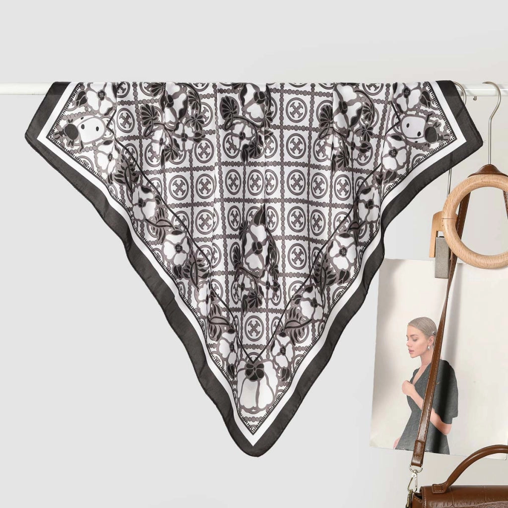 Nuova sciarpa da donna in seta stampata, stile coreano, sciarpa decorativa alla moda e versatile.