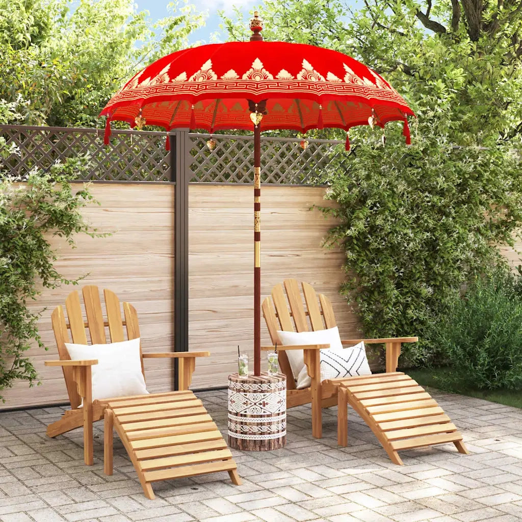Ombrello balinese con base Rosso 185 x 185 x 260 cm