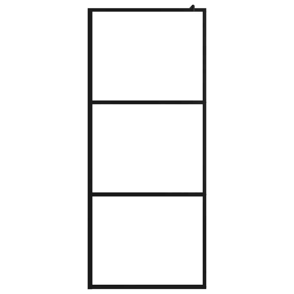 Box doccia walk-in con vetro parete doccia box doccia parete doccia bagno arredamento d'interni ESG nero 90 x 195 cm 02_0002133