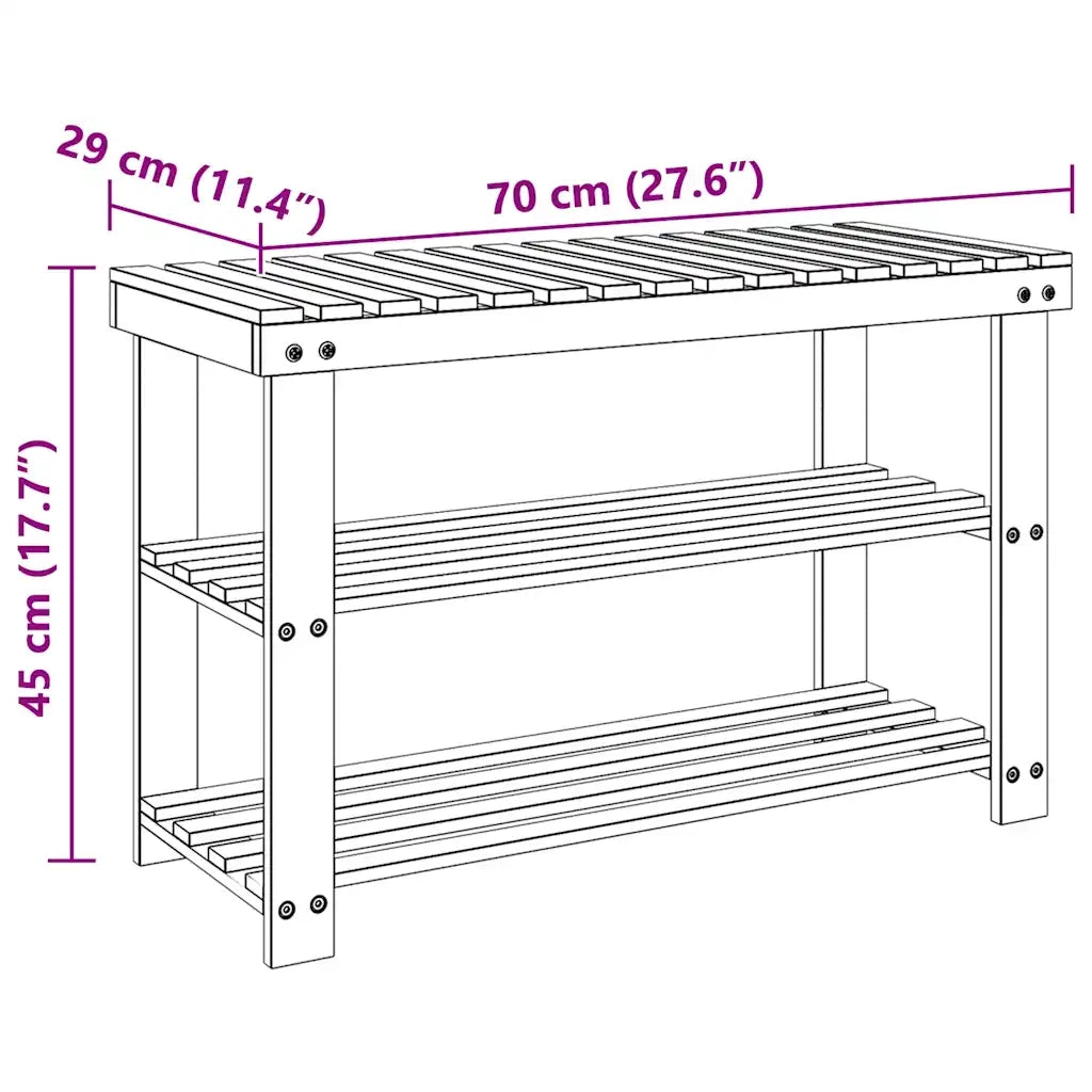 Scarpiera 2 in 1 con Piano d'Appoggio 2 pz in Legno Massello 276040