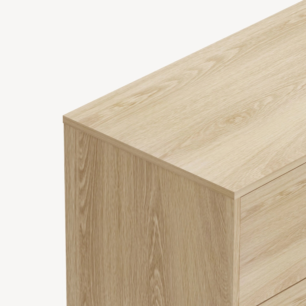 Cassettiera Aastmabospoo Comò a 3 Cassetti 90 x 80 x 40 cm - Effetto Rovere Chiaro [en.casa]