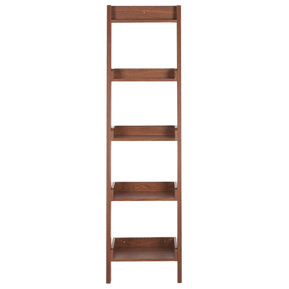 Libreria a scala 4 ripiani legno noce scaffale inclinato stile moderno contemporaneo