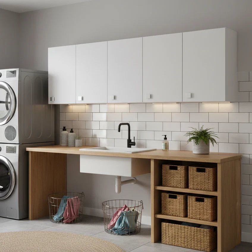 Pensile 1 Anta Bianco Frassinato 40×69×33 cm | Mobile Sospeso Salvaspazio con Ripiano Regolabile | Già Assemblato per Bagno, Cucina, Lavanderia e Ingresso