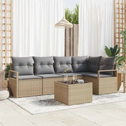 Set di divani 6 pcs Beige polyrattan