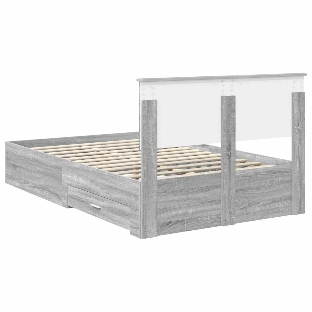 Struttura del letto con testiera Grigio Sonoma 120 x 200 cm 3410918