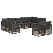 Set Divano da Giardino 11 pcs Grigio polyrattan 3434375