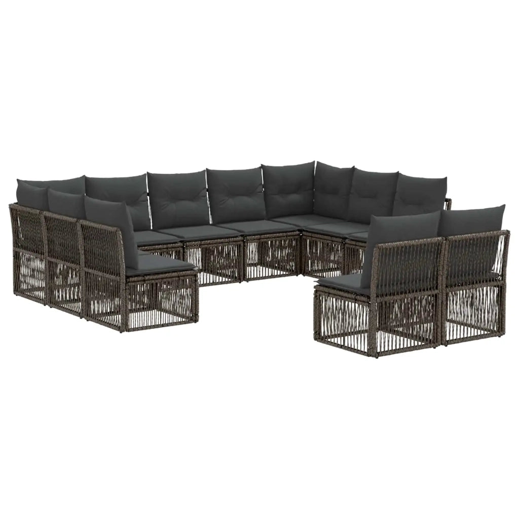 Set Divano da Giardino 11 pcs Grigio polyrattan 3434375