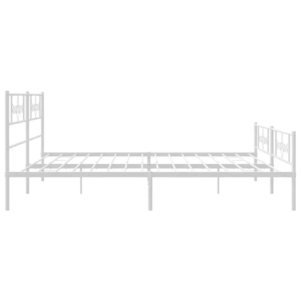 Giroletto con Testiera e Pediera-Struttura Letto Metallo Bianco 183x213 cm 976926