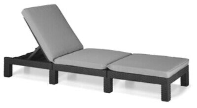 LETTINO DA GIARDINO IN RESINA EFFETTO POLYRATTAN DAYTONA CM.195X65X22H