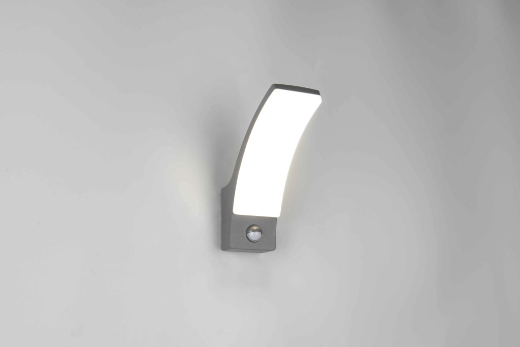 Applique da esterno LED c/sensore movimento, antracite, H 23 cm, Beja