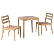 Set da giardino Sedie e tavolo marrone chiaro certificato in legno di acacia Piano rettangolare Stile rustico Da esterno