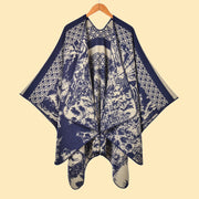 Sciarpa calda da donna per autunno e inverno con mantello jacquard a stampa animalier