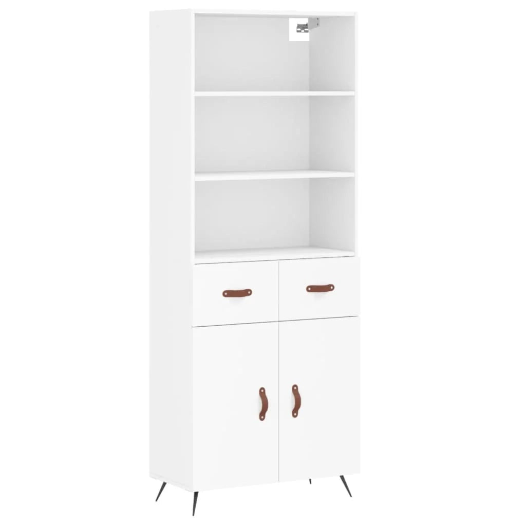 Buffet credenza cassettiera mobiletto mobile contenitore organizer cucina soggiorno salotto alto 69,5 x 34 x 180 cm legno ingegnerizzato bianco 02_0032608