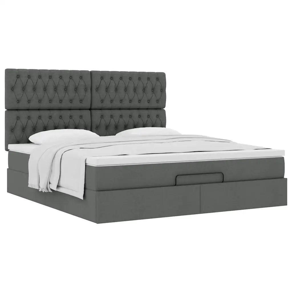 Struttura Letto Pouf con Materasso 180x200 cm in Tessuto 3313259