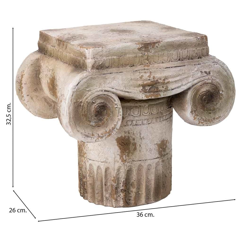 Colonna decorativa color pietra, cm 36x26x32,5h