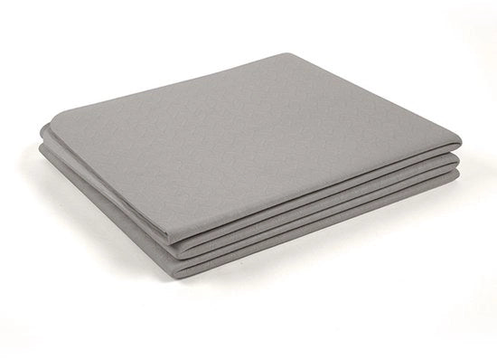 Mat yoga opvolgibile, adatto per allenamenti in casa e per viaggi, materiale TPE leggero e antiscivolo - molto adatto per yoga, pilates, stretching e allenamenti a terra - mat sportivo ripiegabile per uomini e donne - grigio