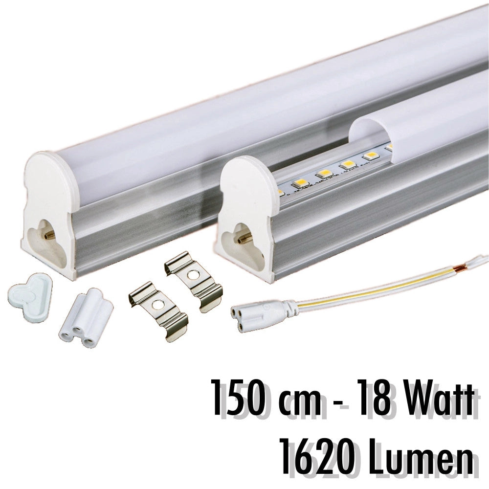Trade Shop - Tubo T5 Neon Led 18 Watt 150 Cm 1620 Lmn Per Uso Interno Luce Bianca Plafoniera -