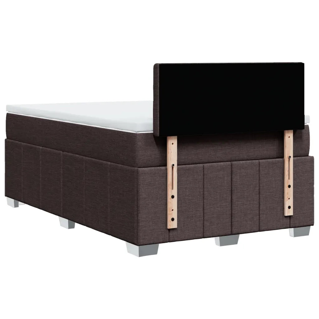 Giroletto a Molle con Materasso Marrone Scuro 120x200cm Tessuto