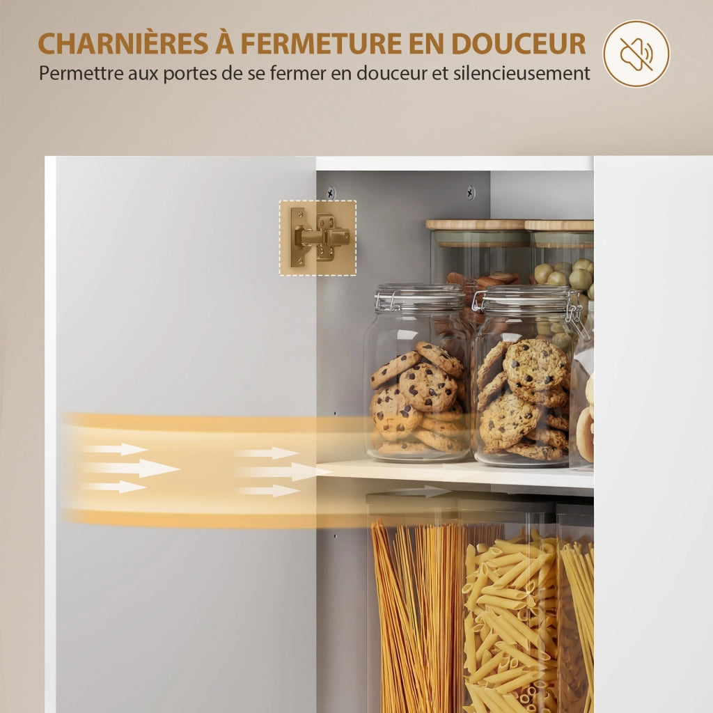 Armadio da Cucina 4 Porte ¨C Zephmum ¨C Bianco Lucido 68x34x180cm