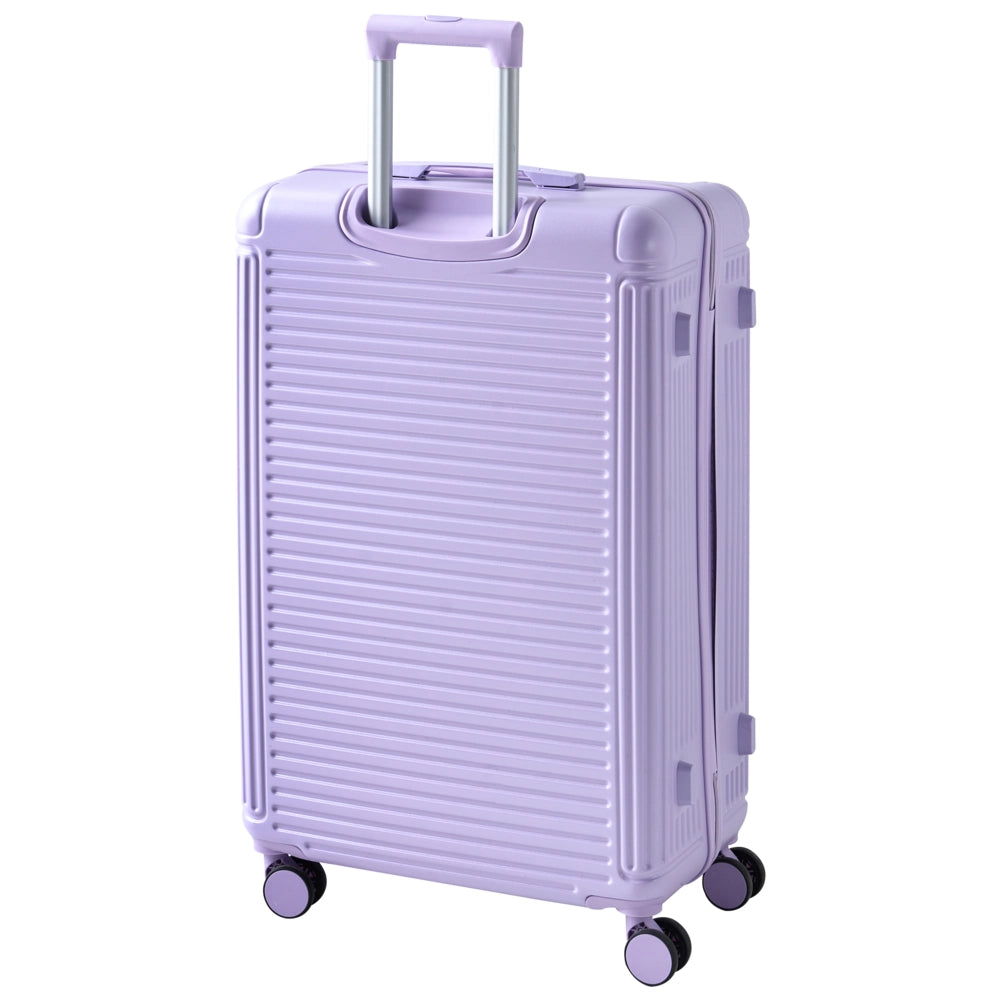Set di 3 valigie viola in materiale sintetico con ruote silenziose in ferro e cerniera antifurto 3 misure Lucchetto TSA Comodità
