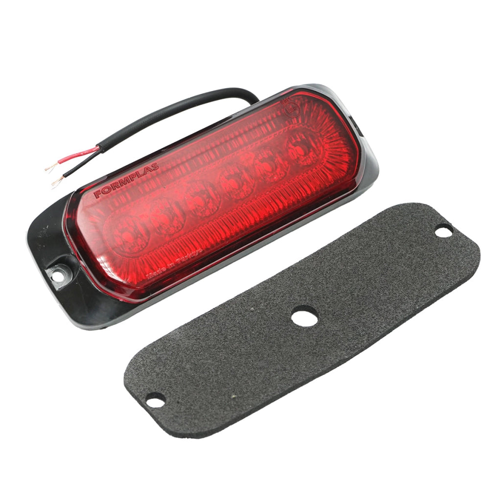 Lampada laterale LED, 12V-24V, rossa intermittente, 132x46 mm, Breckner Germany
