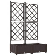 Set di 2 fioriere da giardino moderne in acciaio 80 x 40 x 125,5 cm resistenti finitura marrone chic 02_0058512