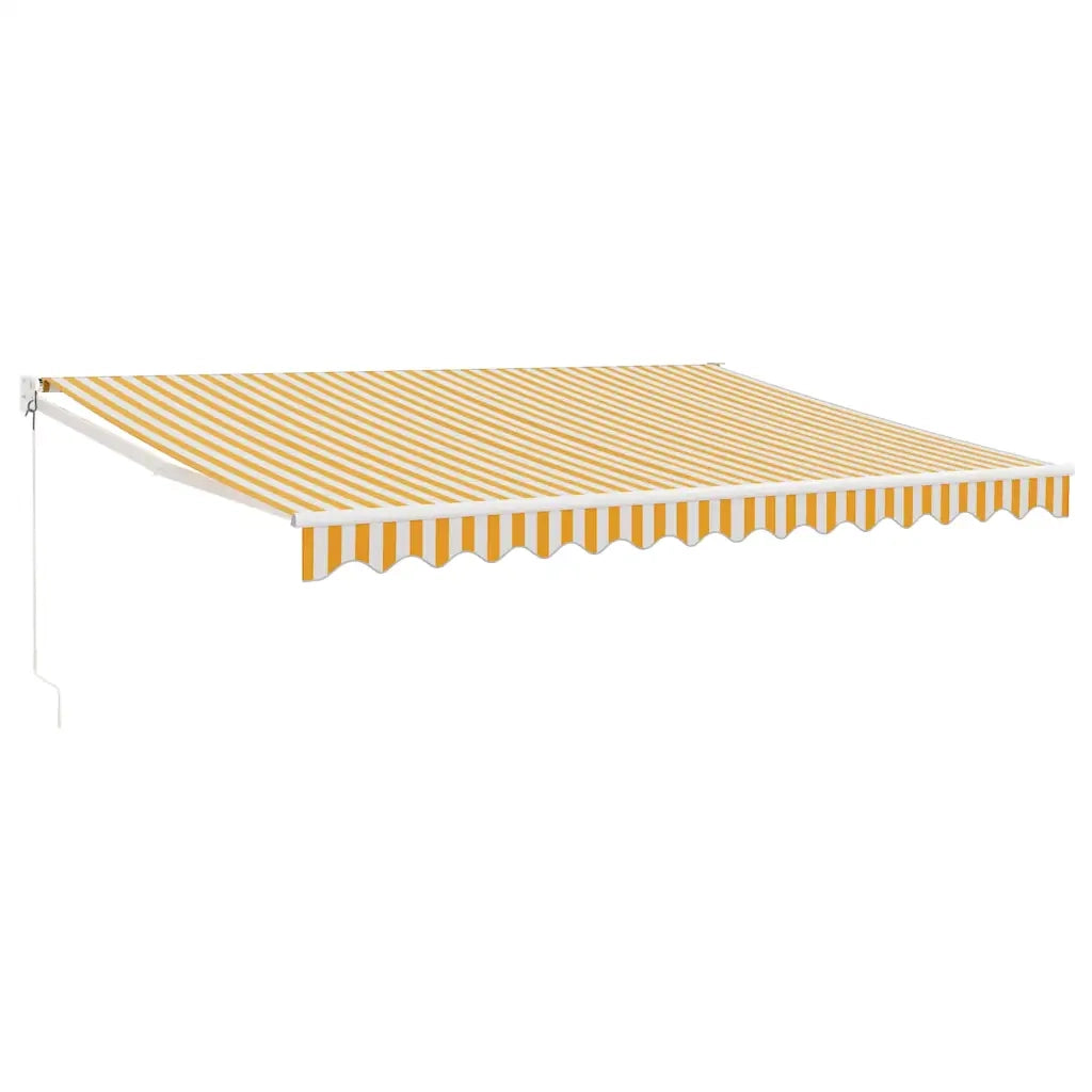 Tenda Sole Retrattile-Tenda parasole per balcone Gialla e Bianca 4x3 m Tessuto e Alluminio 939492