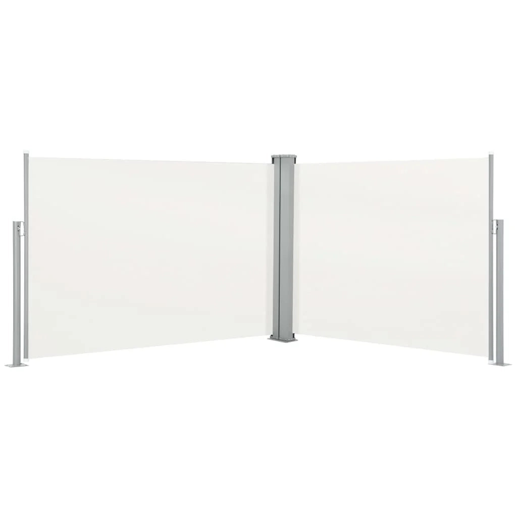 Tenda da sole laterale retrattile/schermo privacy per patio giardino terrazza balcone 100 x 1000 cm crema 02_0007152
