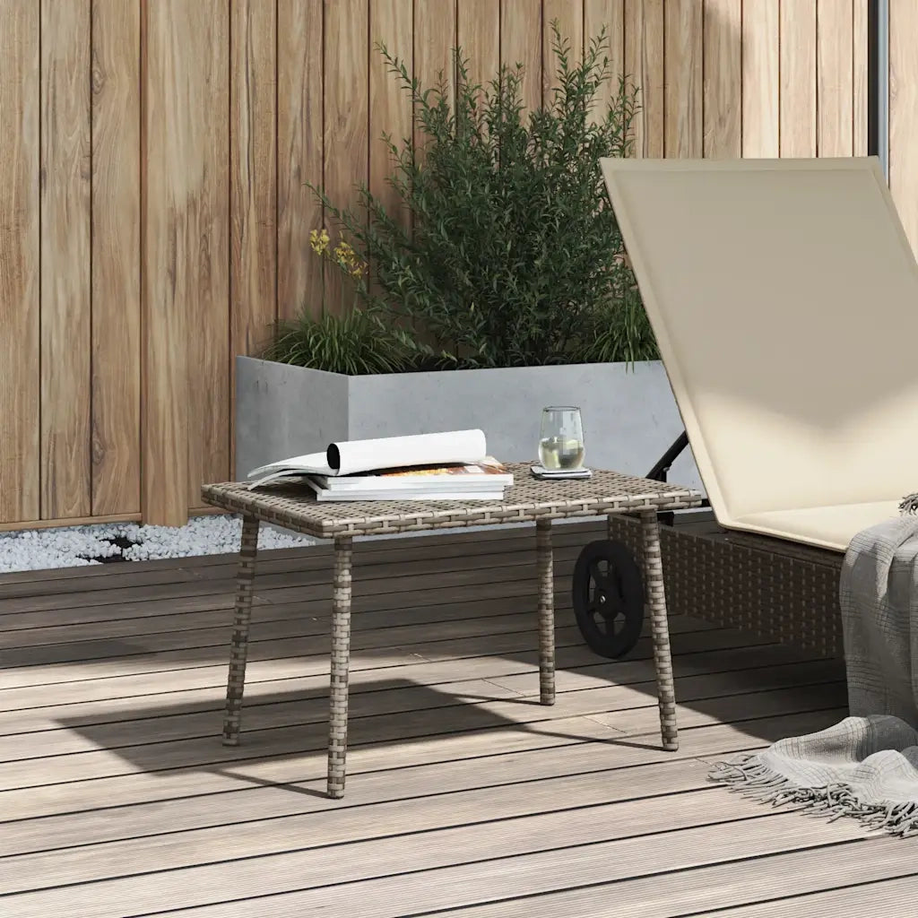vidaXL Tavolino da Giardino Rettangolare Grigio 60x40x37 cm Polyrattan