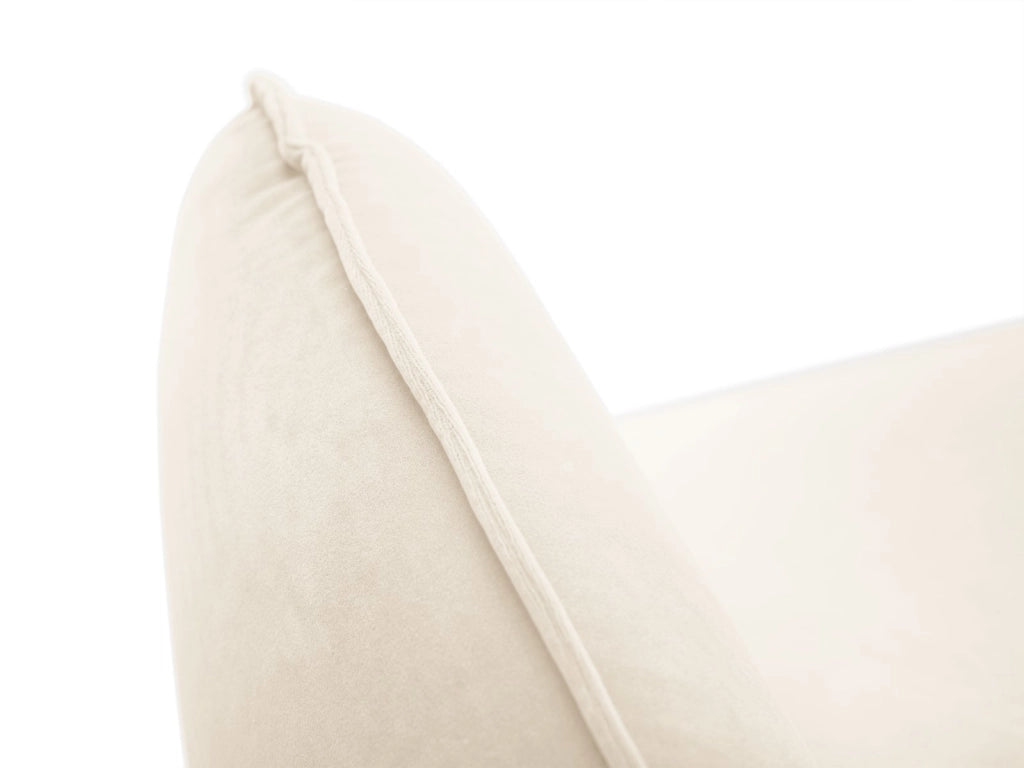 Cosmopolitan Design - Divano angolare sinistro "Vienna" 6 posti in velluto beige chiaro 