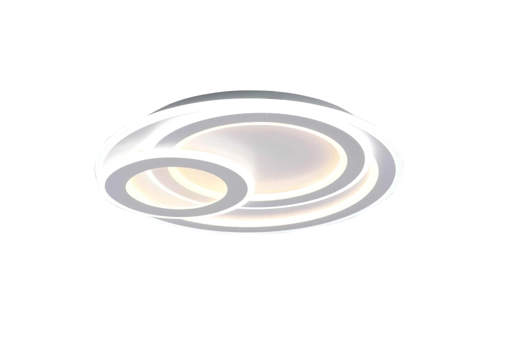 Plafoniera LED cerchi, metallo, bianco, D 51 cm, Mita