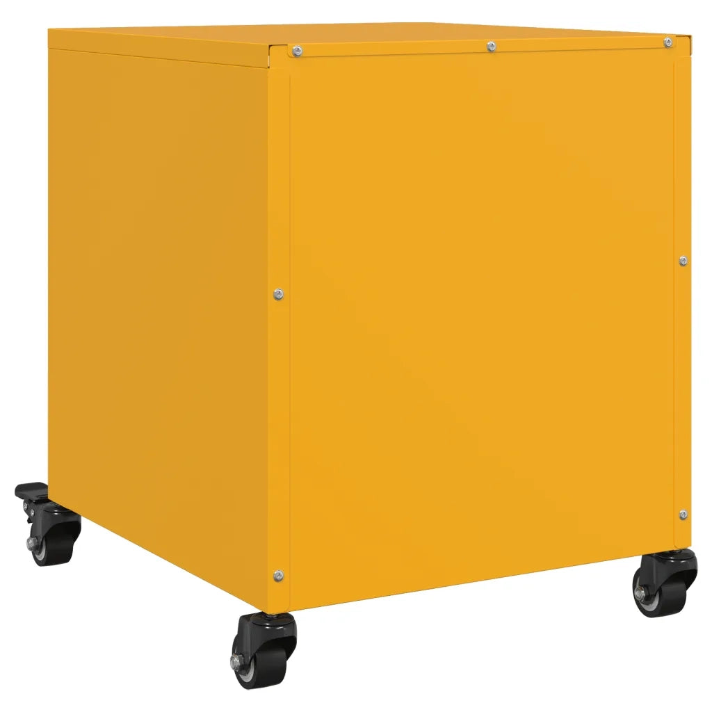 Comodini 2 pz Giallo Senape 36x39x43,5 cm in Acciaio 846711