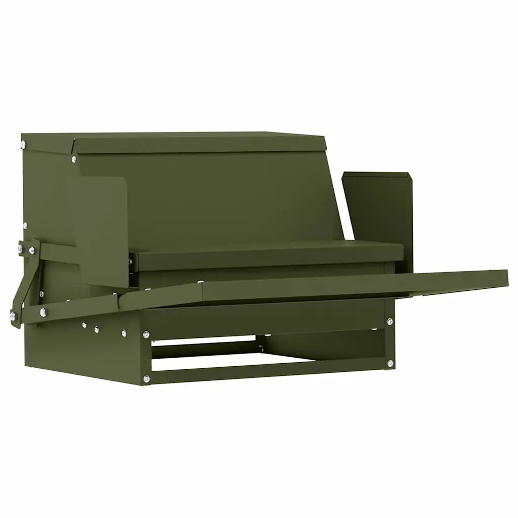 Mangiatore a Pedale per Pollo Verde oliva 50 x 40 x 29 cm