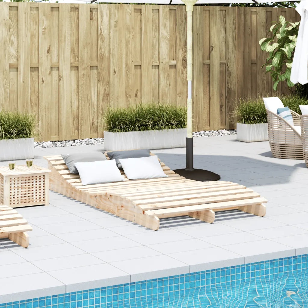 Lettino Prendisole 205x110x31,5 cm in Legno Massello di Pino 832588