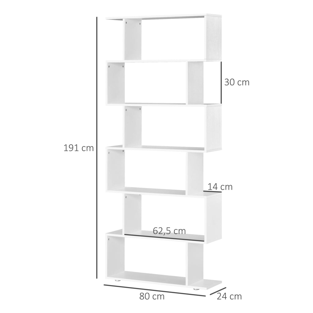 Libreria scaffale in legno ¨C zephmum ¨C bianco 80x24x191 cm