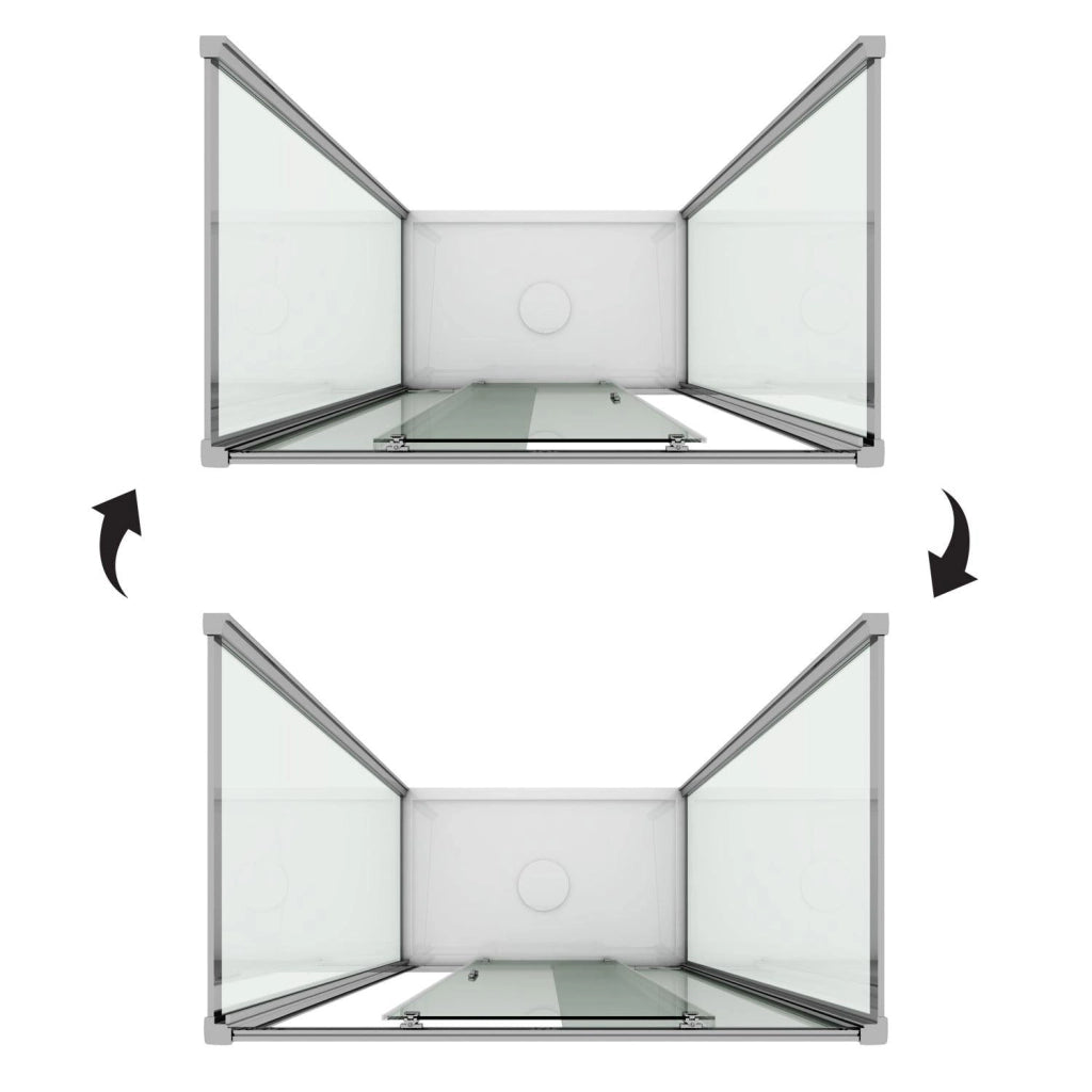 Box Doccia 3 Lati 70x100x70 cm 1 anta Scorrevole in Cristallo trasparente 6mm H185 Fosterberg Kolding Trio