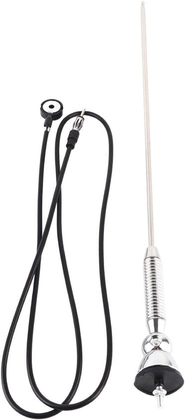 Antenna per Auto - Antenna Radio - Ricezione Segnale - Pedana Girevole 180° - 42 cm - Argento